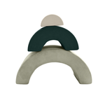 Possum Play Rainbow Set in Greens (Sage, Forest, Babycino) - three nested arch cushions stored together